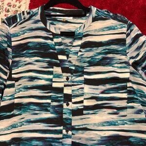 Calvin Klein Blue and Black Patterned Shirt